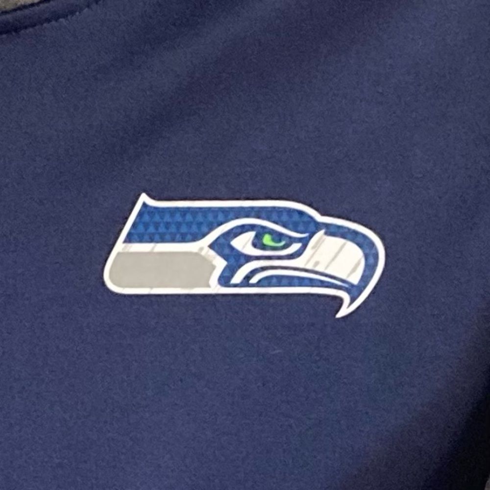 Majestic Seattle Seahawks Speed Fly Lightweight Full-Zip Fleece Jacket Navy S - Picture 4 of 11